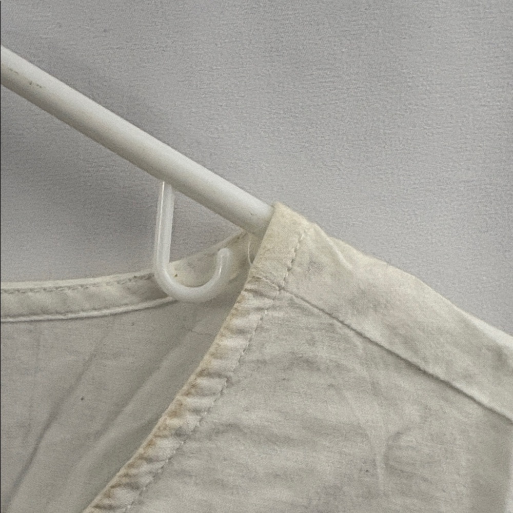 Chico’s Peasant Top 3/4 Sleeves Optic White Blouse Top Lace Up Tunic Women’s New - Picture 9 of 13